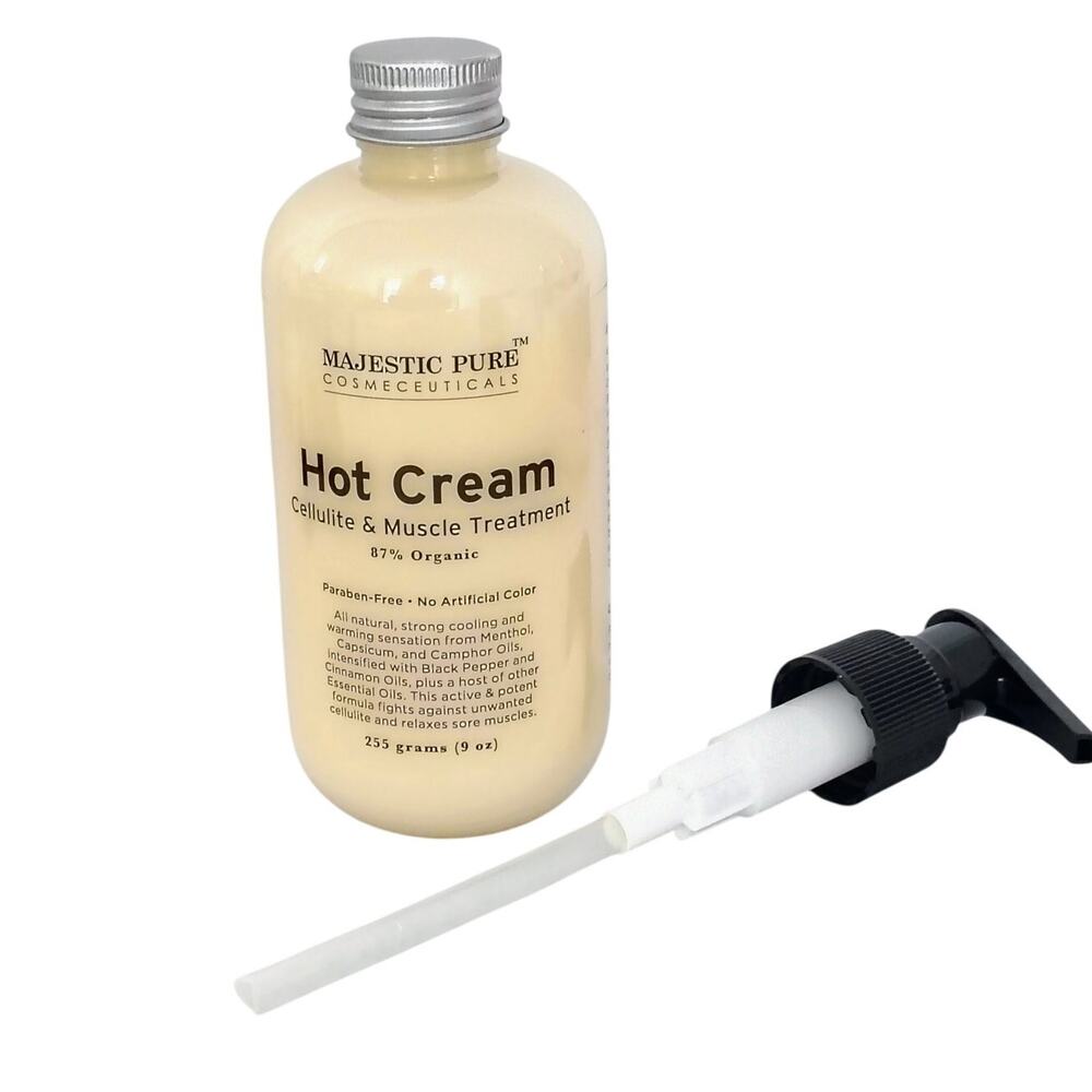 Majestic Pure Cosmeceuticals Hot Cream Cellulite & Muscle Treatment 9 oz w/ Pump